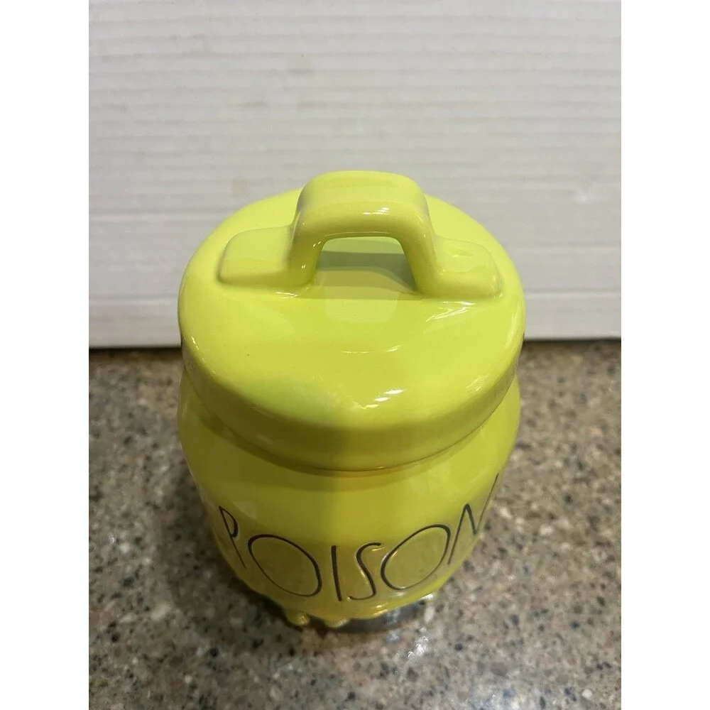 Rae Dunn Halloween 'Poison' Wicked Green Drip -Canister